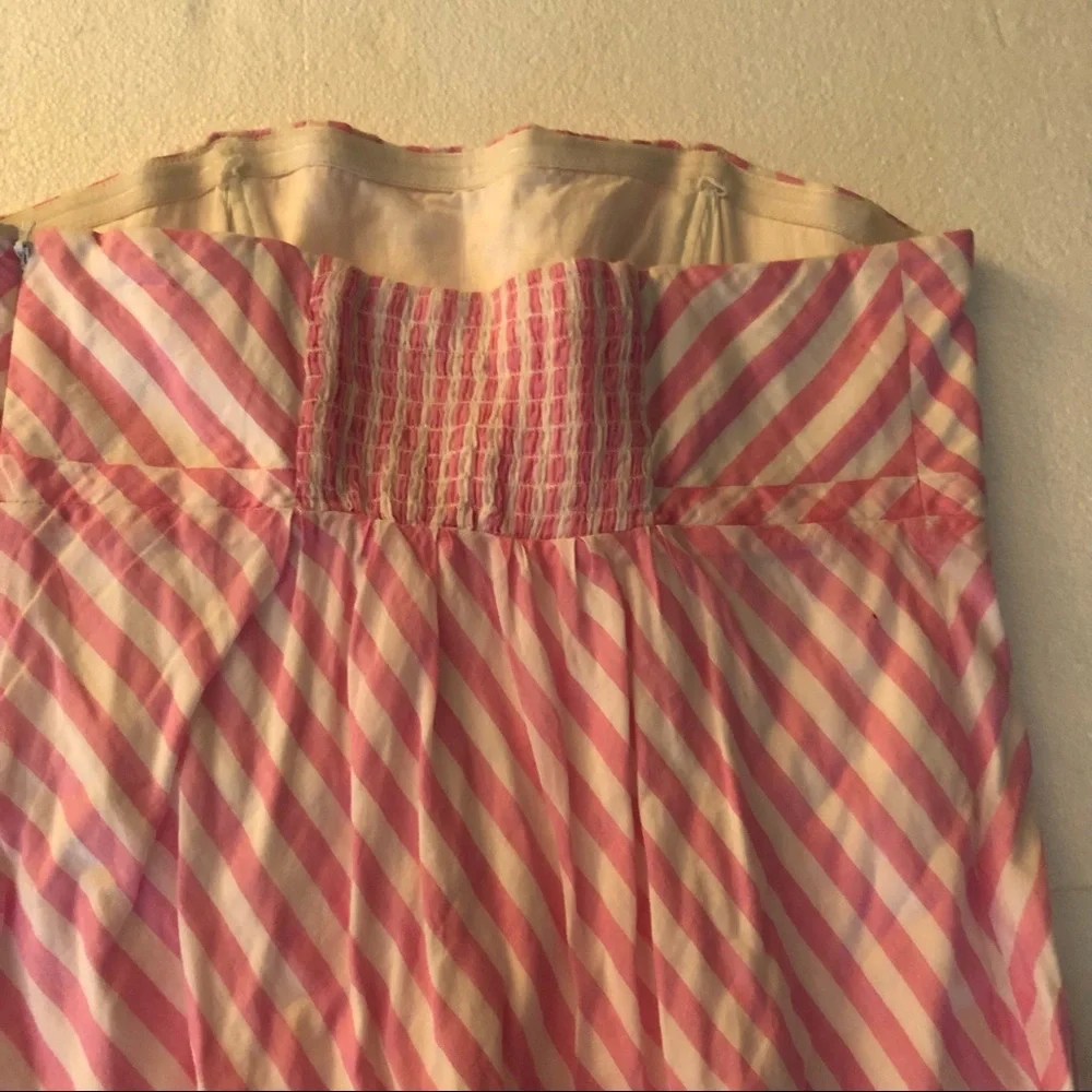 Lilly Pulitzer white pink striped strapless dress - Picture 8 of 9